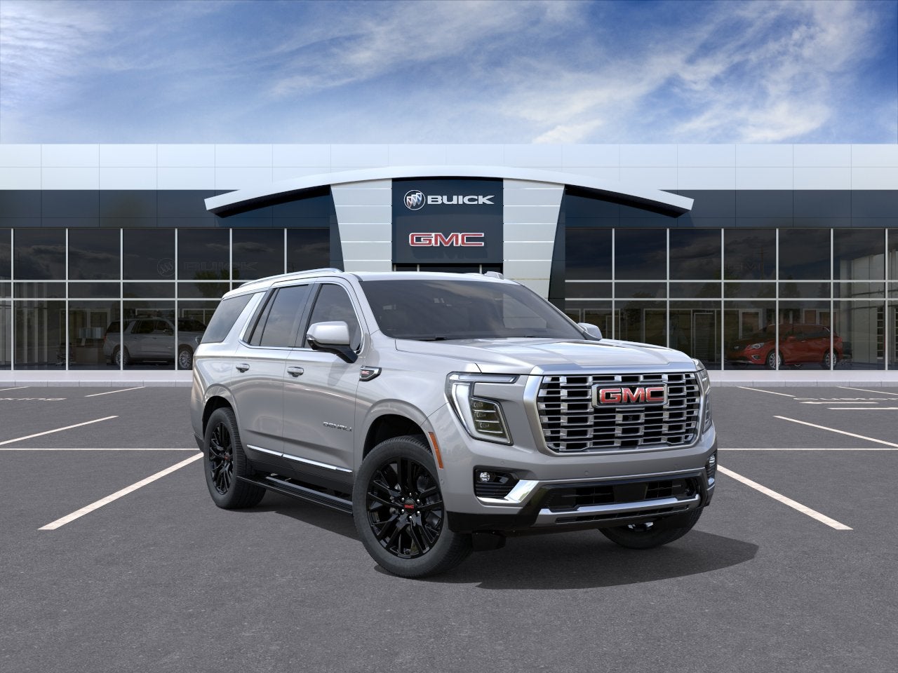 2026 GMC Yukon Denali in Sterling Metallic — front three-quarter view