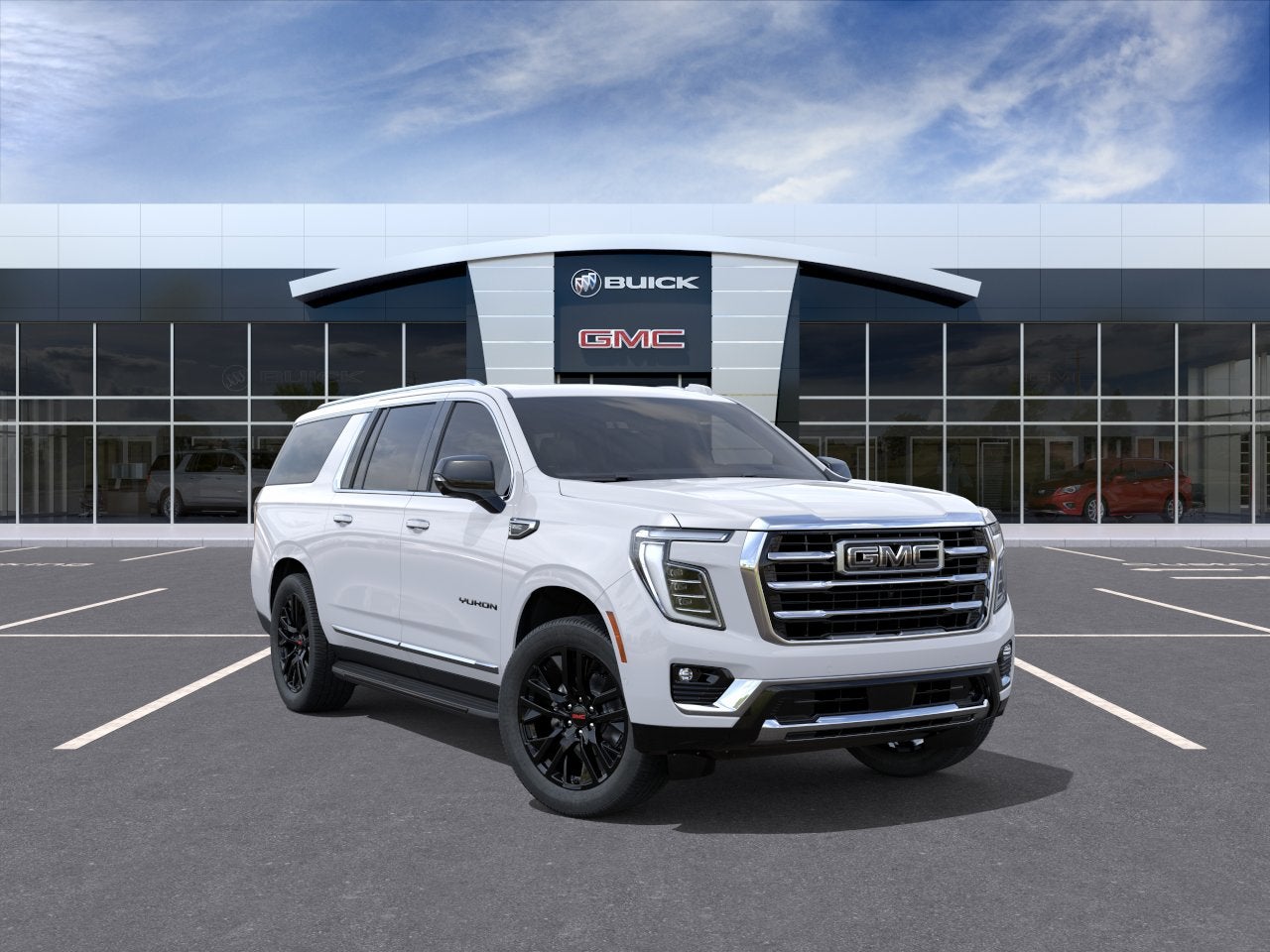2026 GMC Yukon XL Elevation in Summit White — front three-quarter view