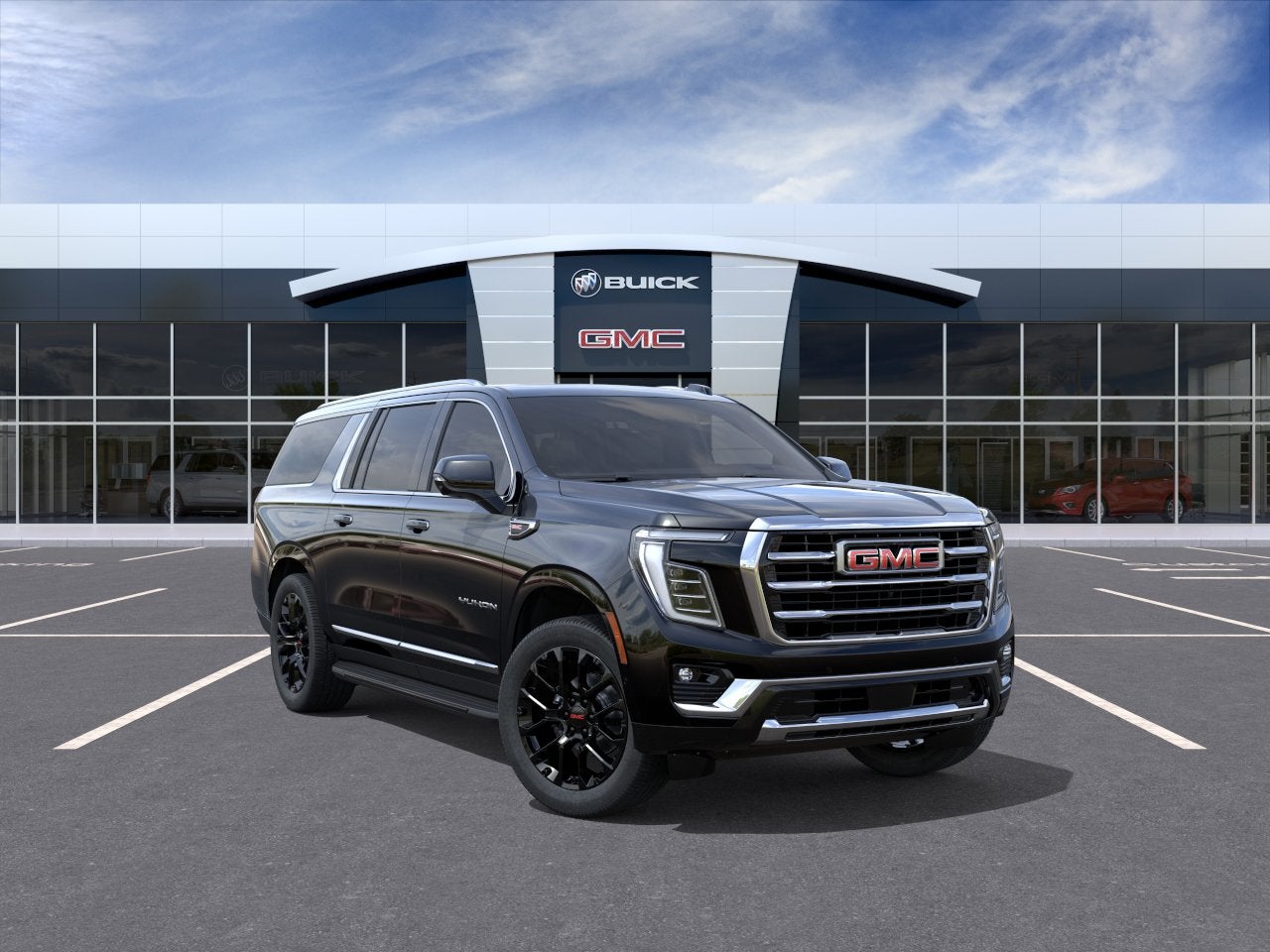 2026 GMC Yukon XL Elevation in Onyx Black — front three-quarter view