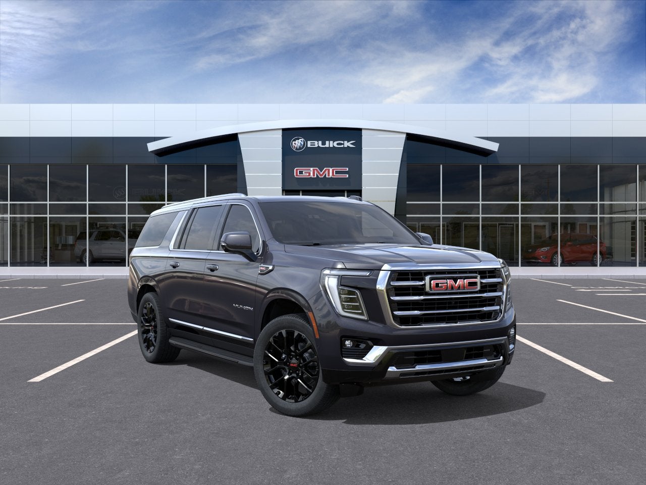2026 GMC Yukon XL Elevation in Titanium Rush Metallic — front three-quarter view