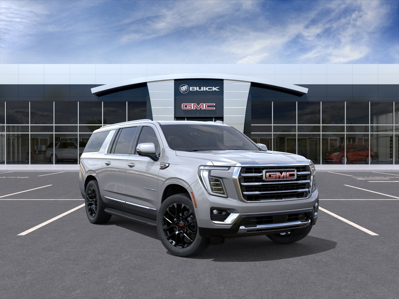 2026 GMC Yukon XL Elevation in Sterling Metallic — front three-quarter view