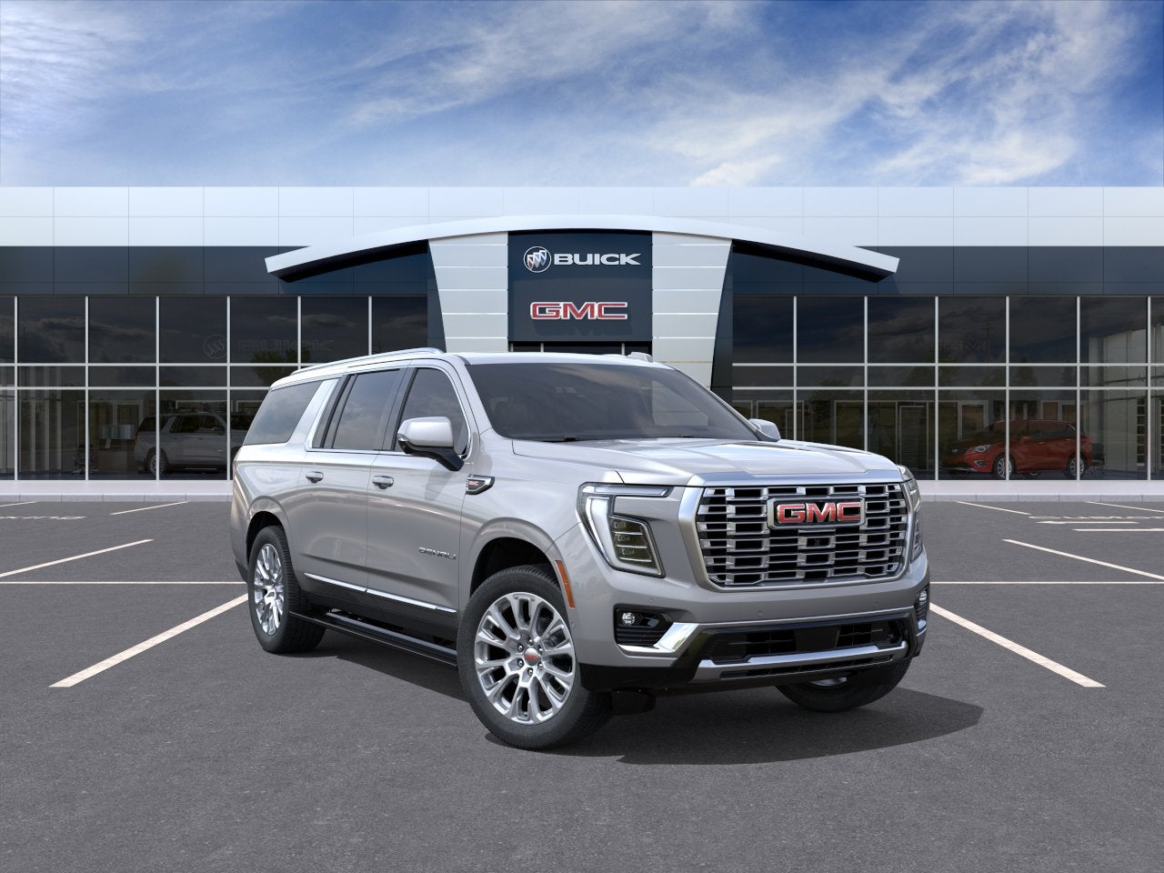 2026 GMC Yukon XL Denali in Sterling Metallic — front three-quarter view