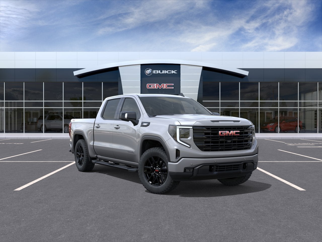 2026 GMC Sierra 1500 Elevation in Sterling Metallic — front three-quarter view