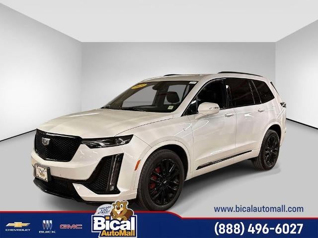 2023 Cadillac XT6 Sport in Crystal White Tricoat — front three-quarter view