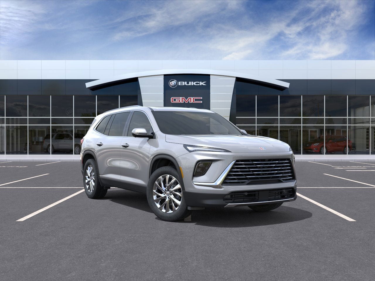 2026 Buick Enclave Preferred in Moonstone Gray Metallic — front three-quarter view