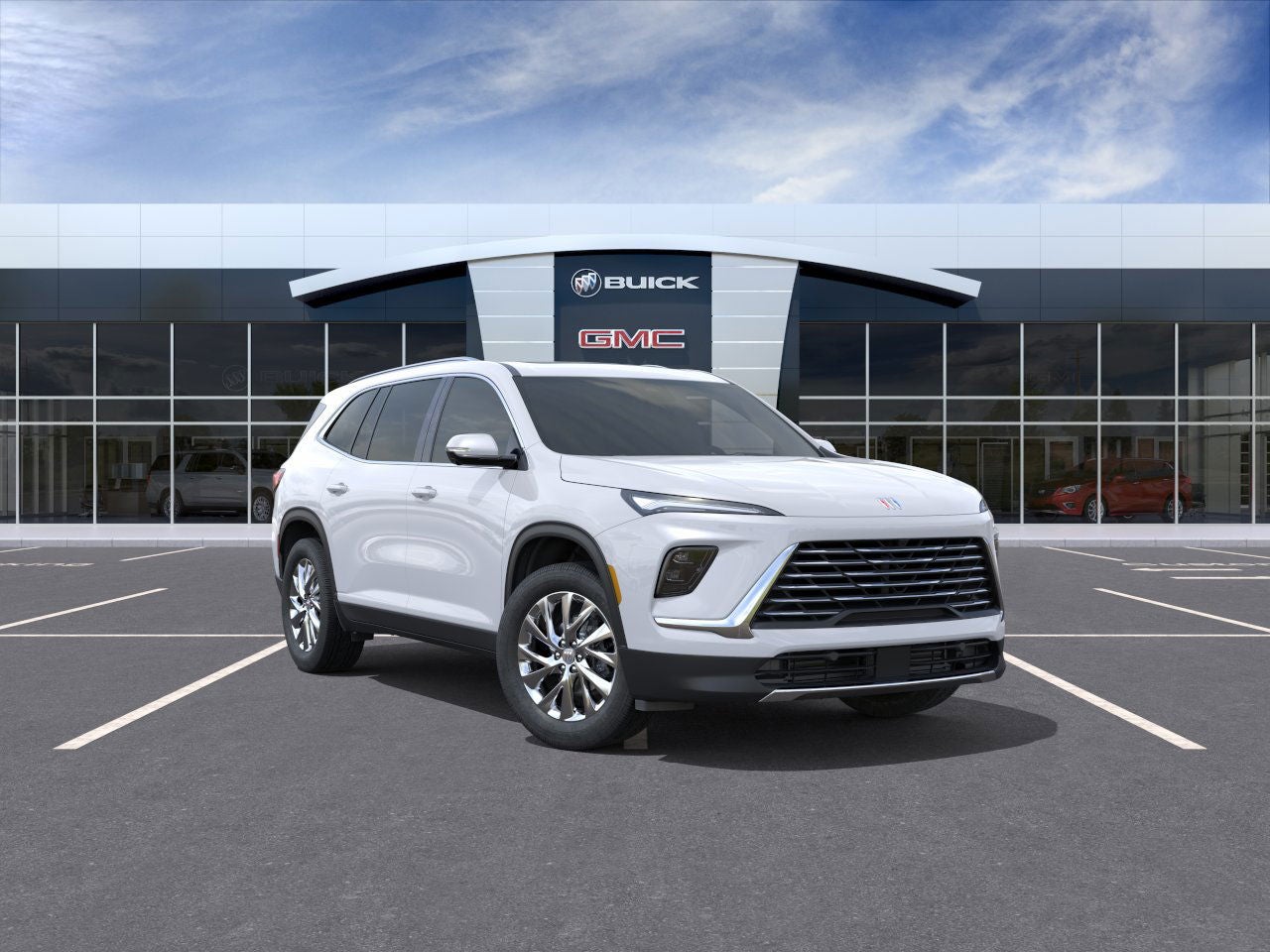 2026 Buick Enclave Preferred in Iridescent White Tricoat — front three-quarter view