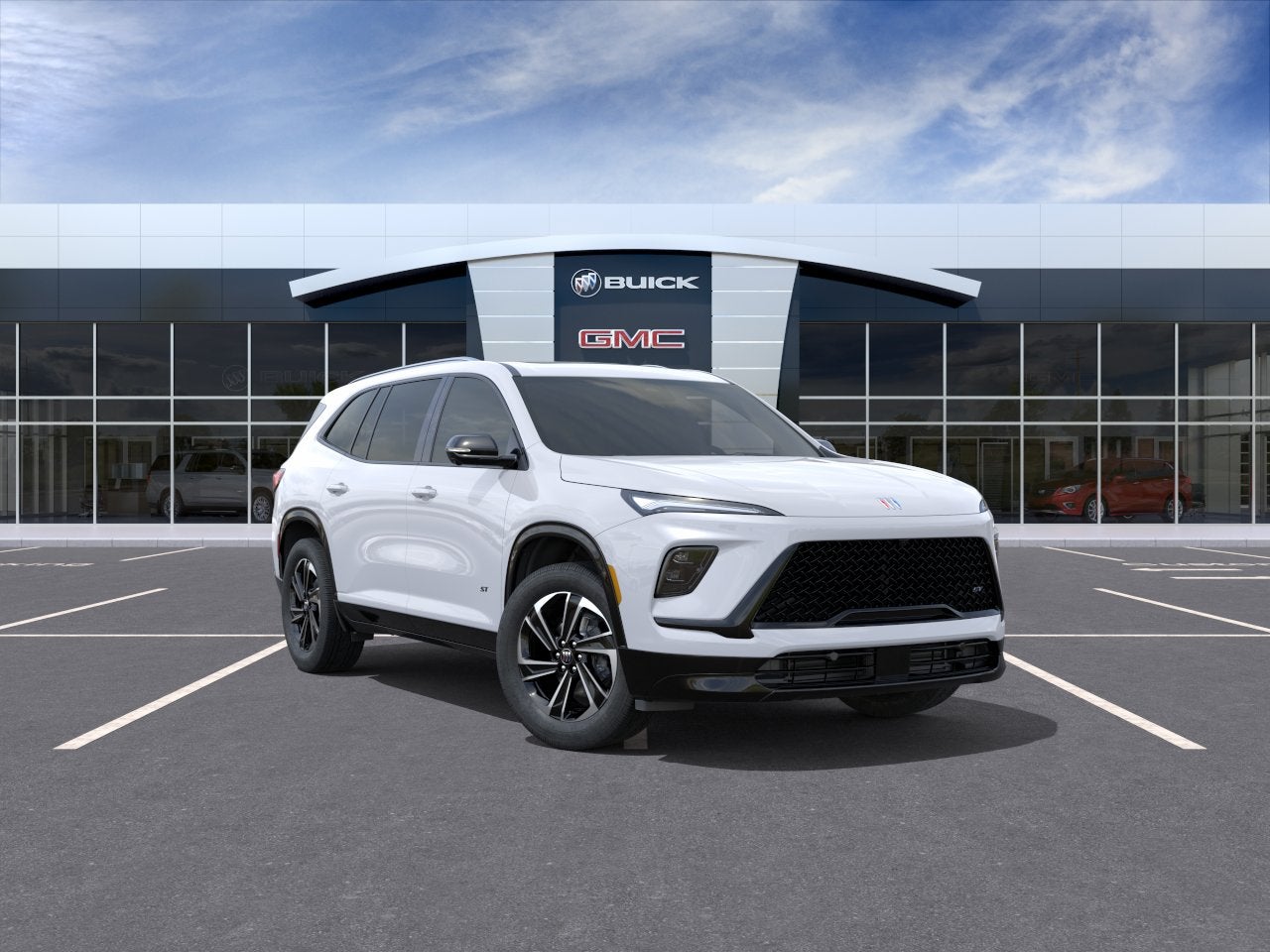 2026 Buick Enclave Sport Touring in Iridescent White Tricoat — front three-quarter view