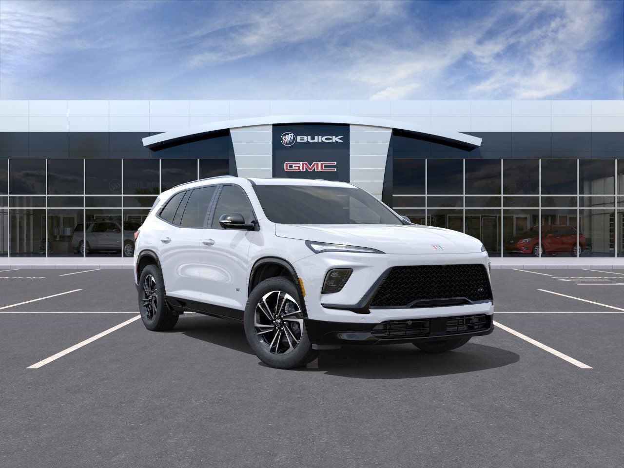 2026 Buick Enclave Sport Touring in Iridescent White Tricoat — front three-quarter view