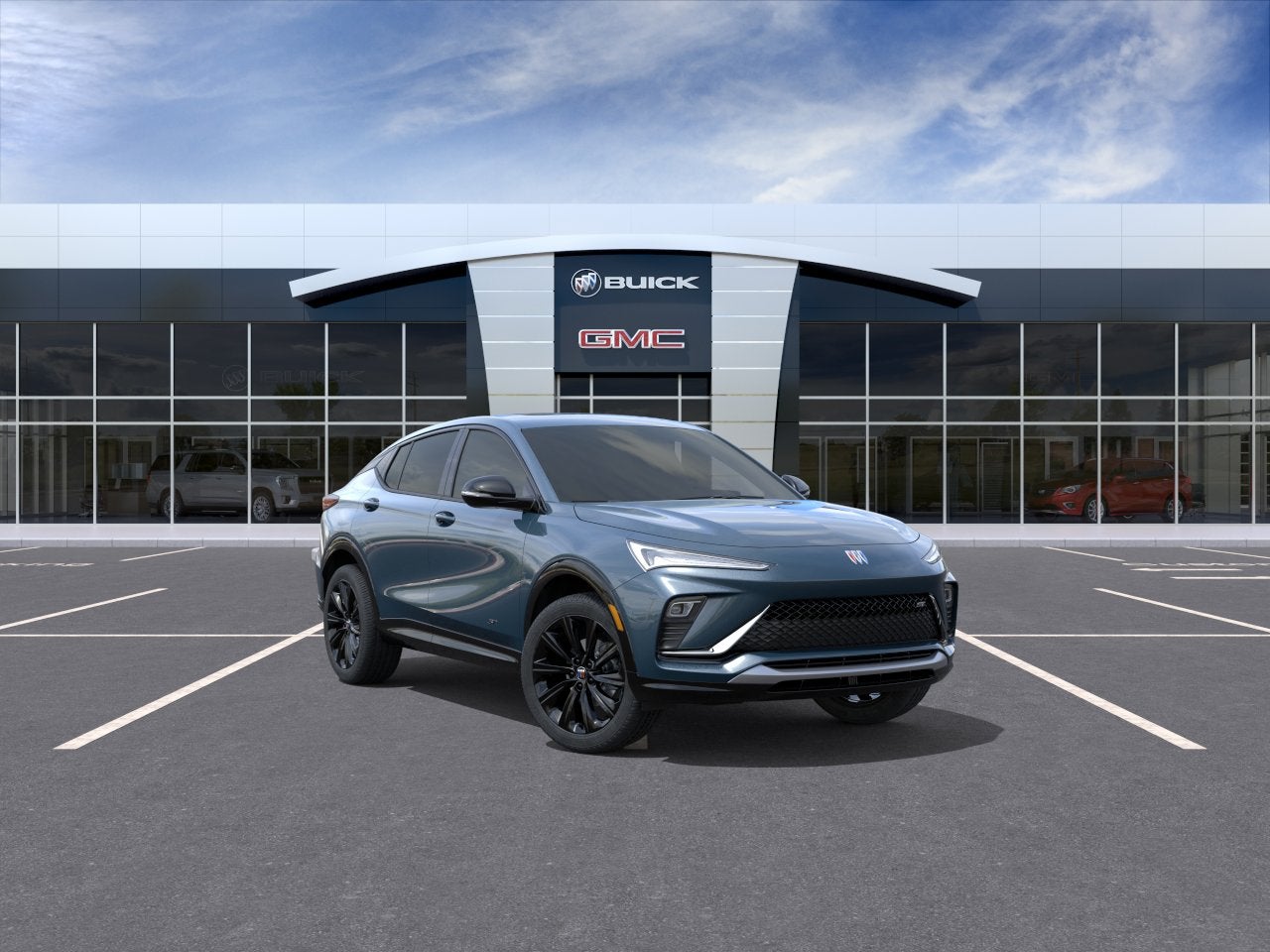 2026 Buick Envista Sport Touring in Ocean Blue Metallic — front three-quarter view