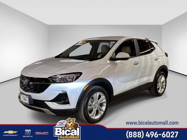 2023 Buick Encore GX Preferred in Summit White — front three-quarter view